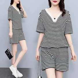 运动服休闲套装女2025夏季新款跑步服时尚宽松显瘦大码立领两件套