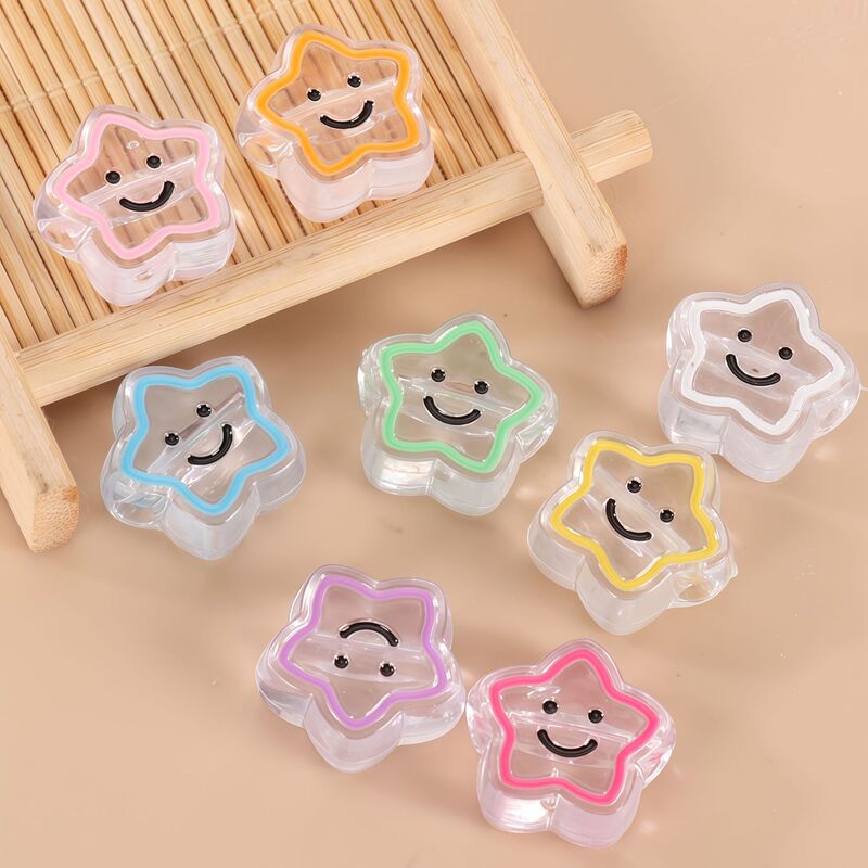 Acrylic Multi-Style Oil-Drip Cartoon Accessories Handmade DIY Peach Five-Pointed Star Flower Phone Case Keychain Pendant