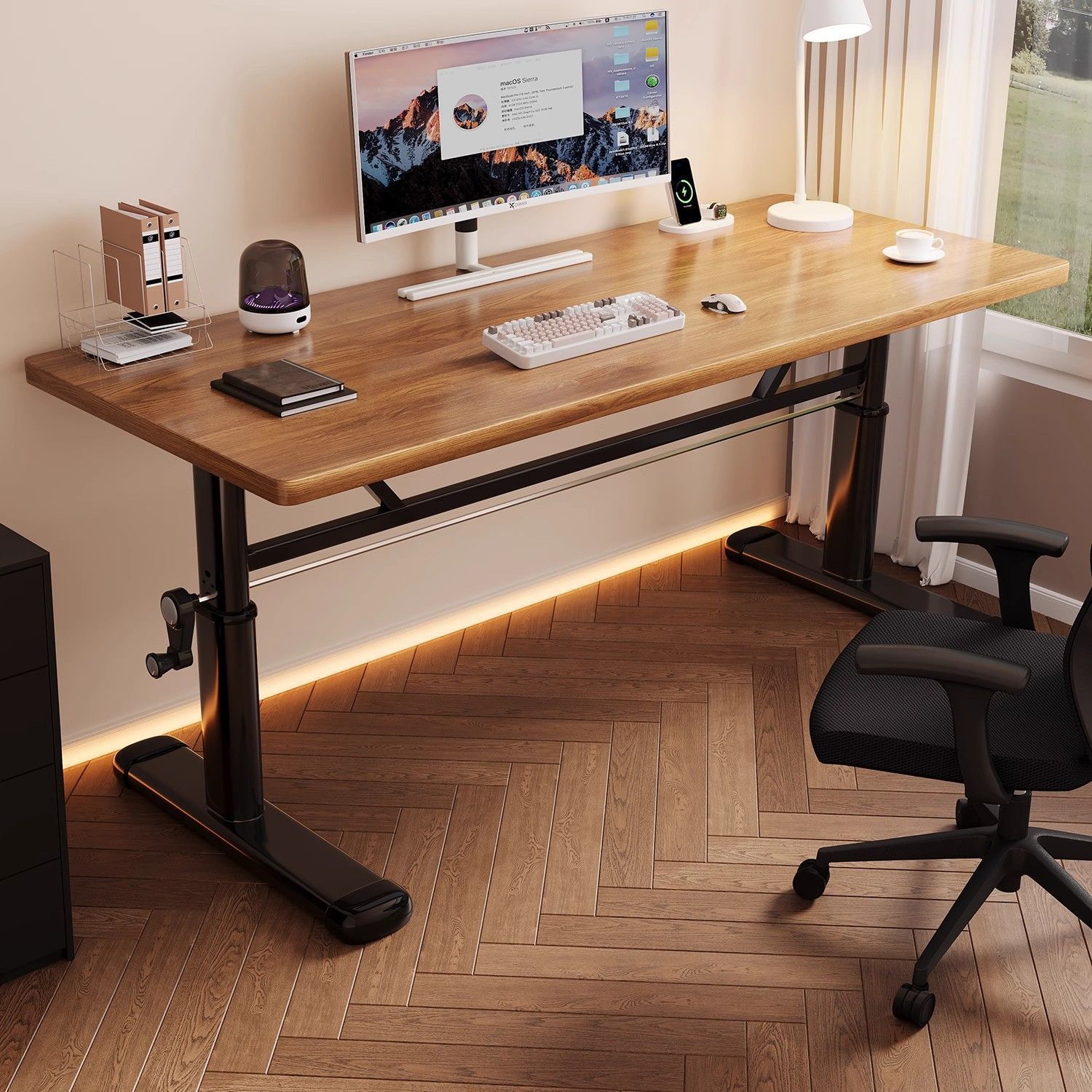 2025 New Computer Desk Hand-Operated Lifting E-Sports Table Student Desk Home Learning Writing Office Workbench
