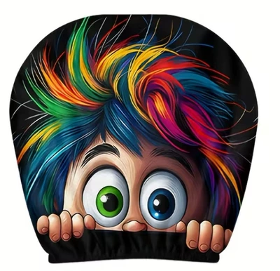 Universal seat cover seat cover - colorful-hair-double-sided-printing-1-piece
