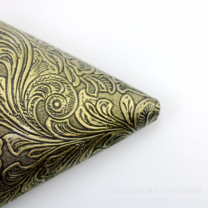 厂家批发 太阳花压纹复古PVC皮革 套色凹凸感包袋鞋材装饰品面料