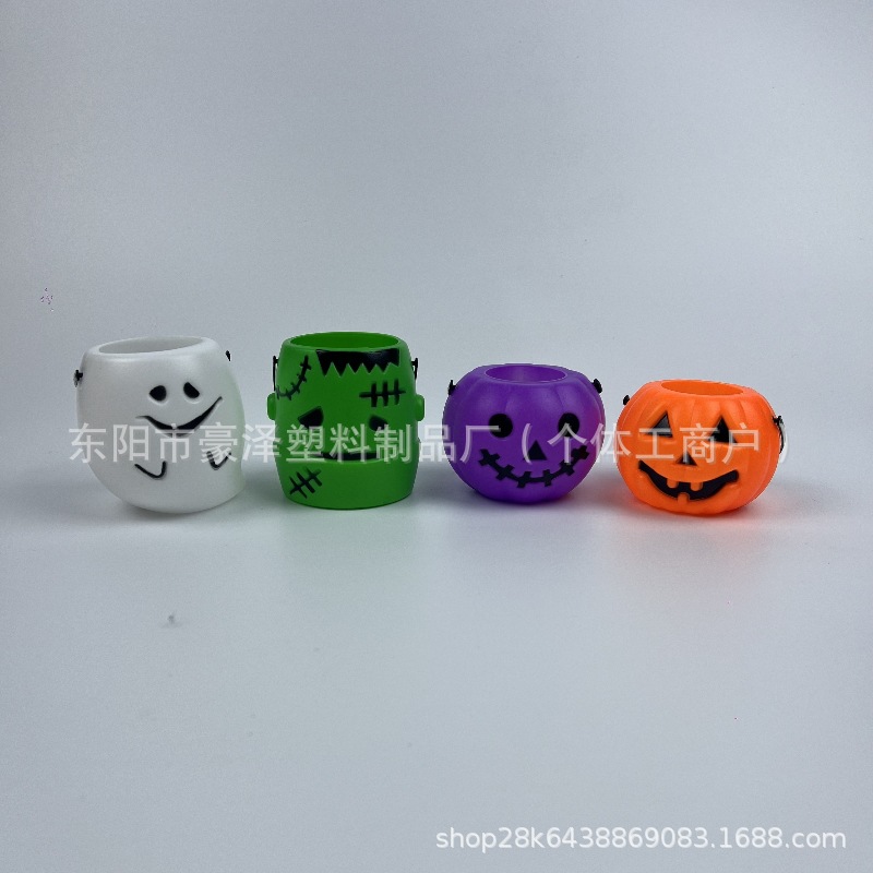 Nuevo cubo de calabaza de Halloween transfronterizo Lámpara de calabaza Lata de bruja Accesorios de disfraces de Halloween Fabricante de muebles de escritorio image 3