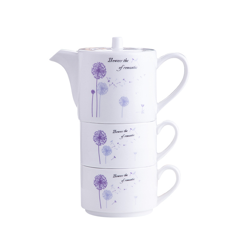 Traje de tetera de flor de cerámica nórdica té de la tarde resistente al calor té de la flor de la fruta tetera flor juego de té con filtro neto