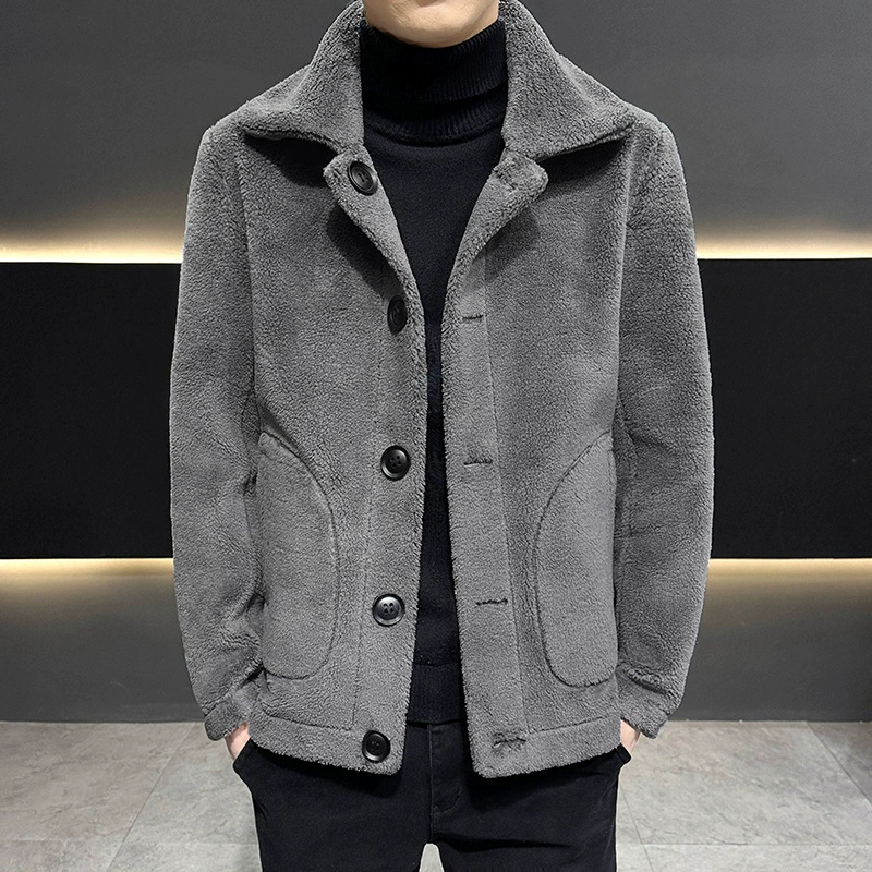 Зимний бархат утолщенные хлопчатобумажные куртки мужские Имитация ягненка