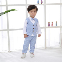 Children's Spring and Autumn Western Style Suit Baby Outfit Baby Clothes First Birthday Full Moon English Style Dressing Groom