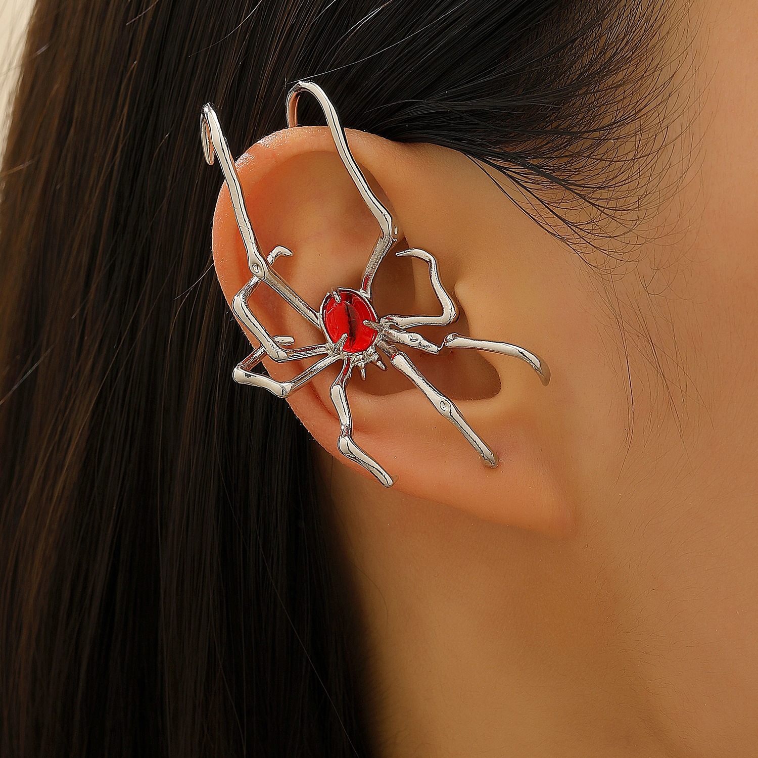 Cross-Border Spider Ear Cuffs and Ear Bone Clips for Halloween, Dark Niche High-End Style, Cool Girl Minimalist Punk Earrings