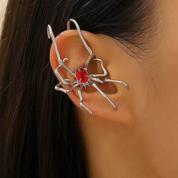 Cross-Border Spider Ear Cuffs and Ear Bone Clips for Halloween, Dark Niche High-End Style, Cool Girl Minimalist Punk Earrings