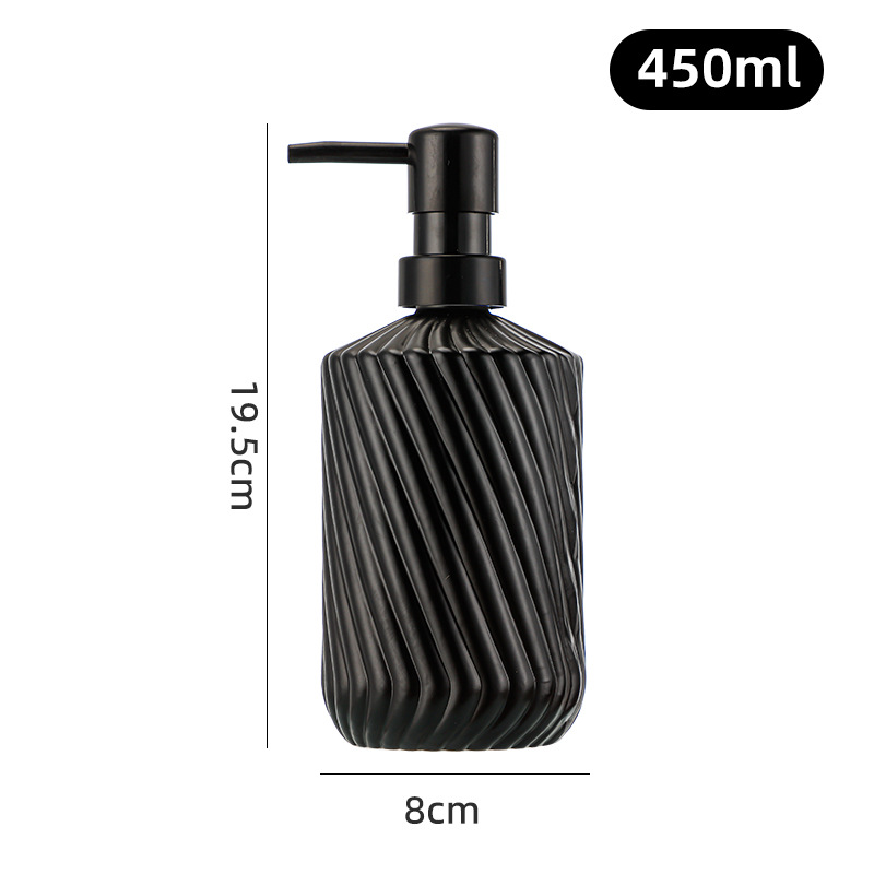450ml; Twill Negro sólido + cabeza de bomba negra