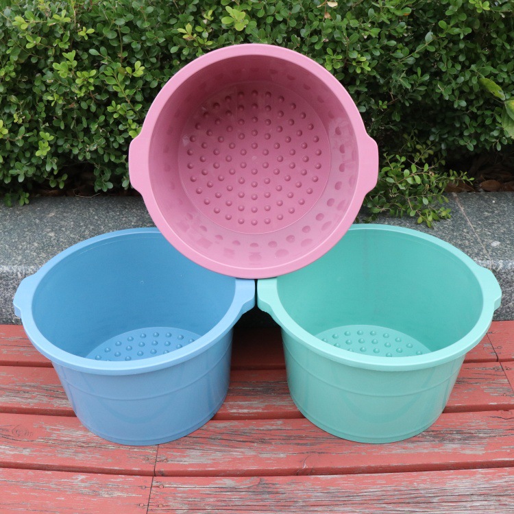 Thickened Plastic Raised Massage Foot Bath Bucket, Deepened Hand and Foot Bath Basin, Large Durable Foot Bath Basin