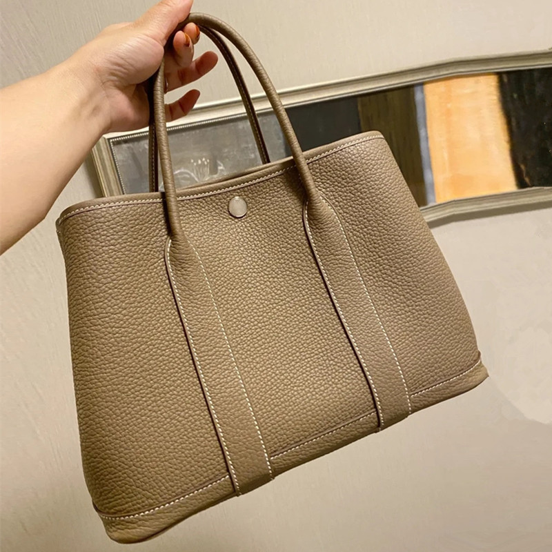 Bolso Tote de Hombro para Mujer de Cuero Genuino, Suave, para Uso Diario