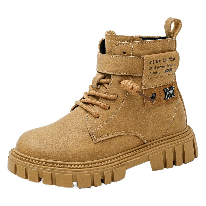 Ботинки Мартин для мальчиков, модные и повседневные детские одинарные ботинки, новые хлопковые ботинки в британском стиле осень-зима 2025 года для мальчиков старшего возраста и маленьких мальчиков.