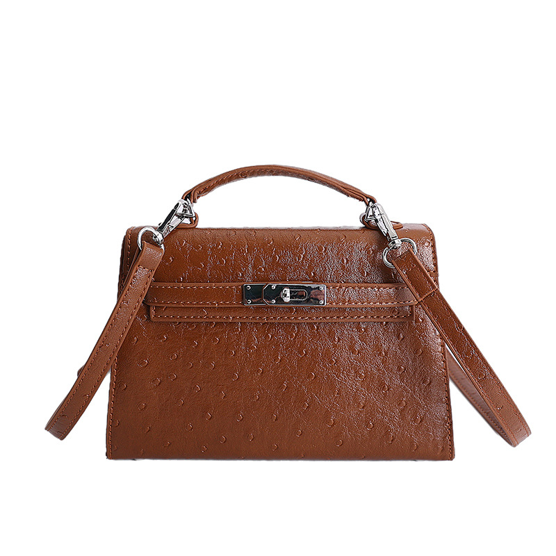 2026 ventas calientes de nuevo patrón de avestruz, bolso de mano Kelly, alta calidad, moda, lujo, bolso de hombro.