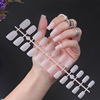 Long matte nail stickers, multicoloured fake nails for manicure, ready-made product, European style