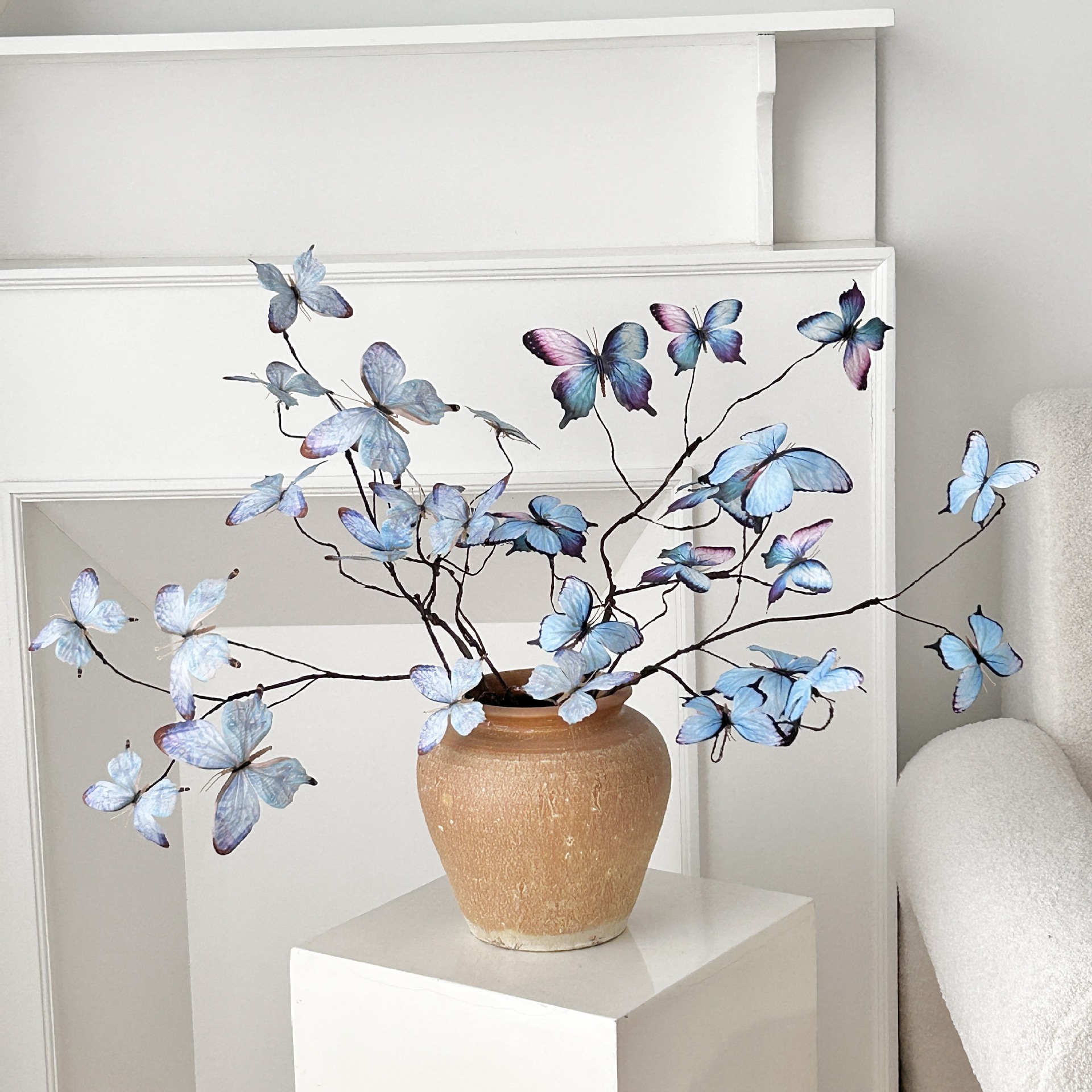 Jardín de Monet mariposas de ramas secas flores de simulación de libros rojos ventanas creativas decoraciones de flores para el hogar accesorios de fotografía decoración