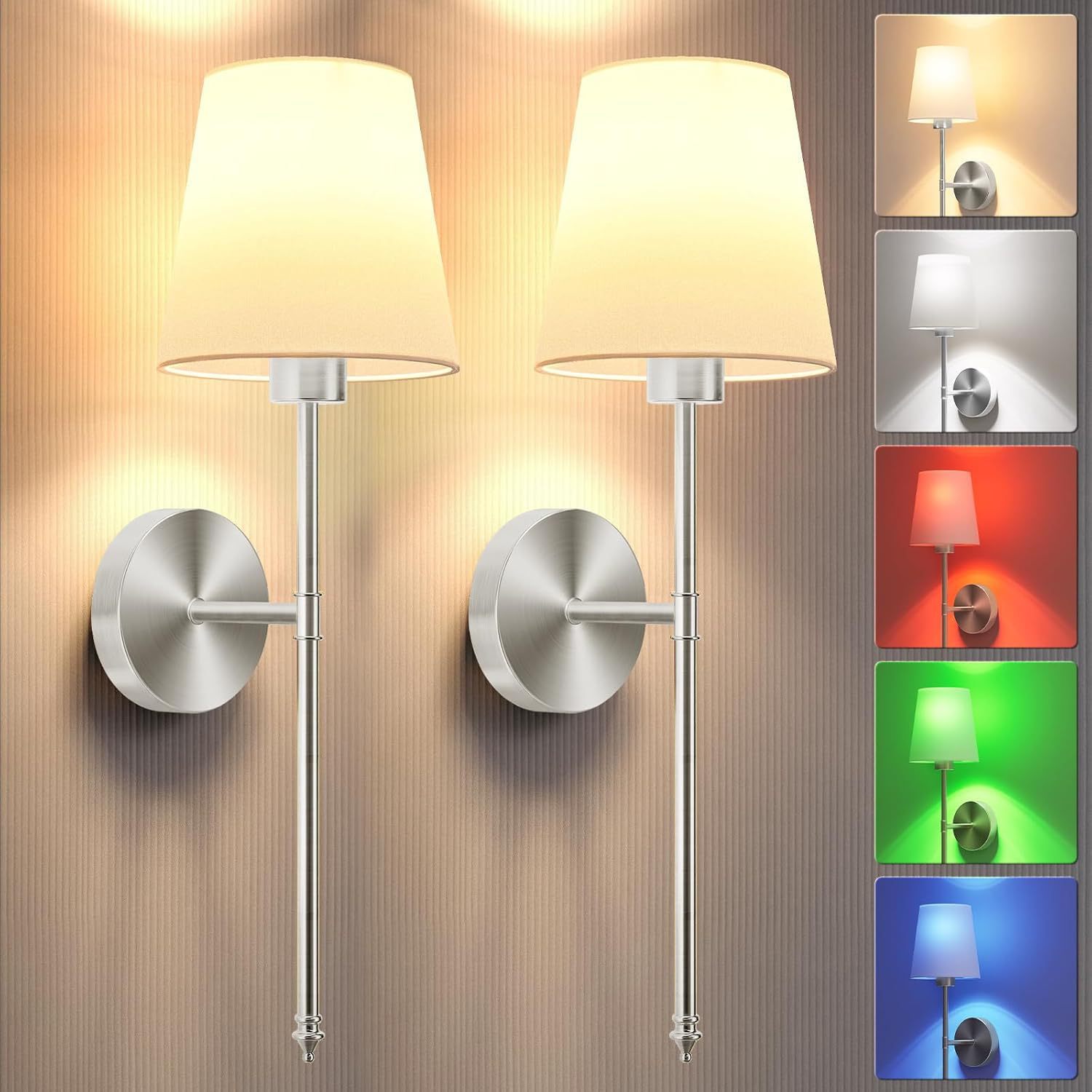 Amazon Wireless Indoor Wall Lamp E27 Detachable Rgb Light Bulb Dimmable Living Room Bedroom Bedside Wall Lamp Cross-Border
