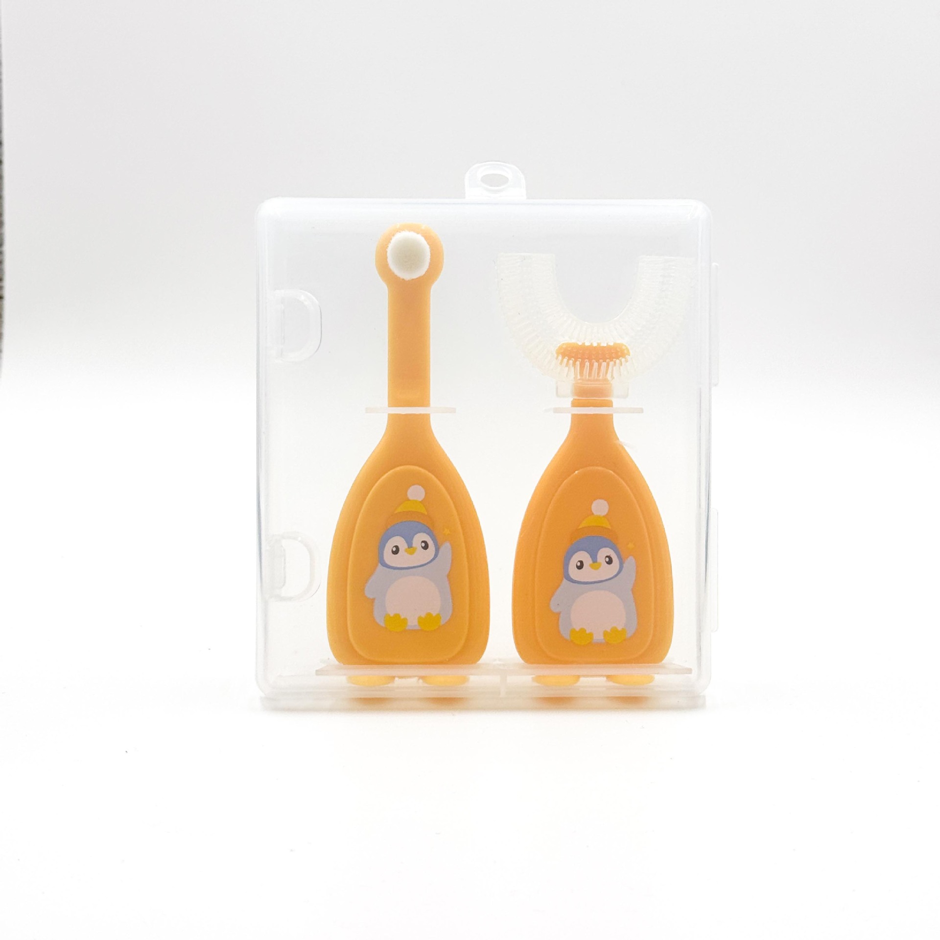 Nuevo cepillo de dientes manual infantil en forma de U cepillo de dientes de silicona bebé bucal limpieza oral conjunto de cepillo de dientes de diez mil cerdas