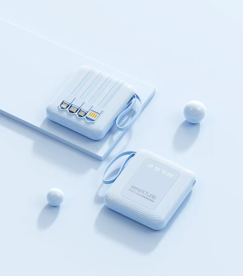 Fuente de fábrica nuevo banco de energía portátil con cable propio banco de energía de gran capacidad banco de energía móvil compacto