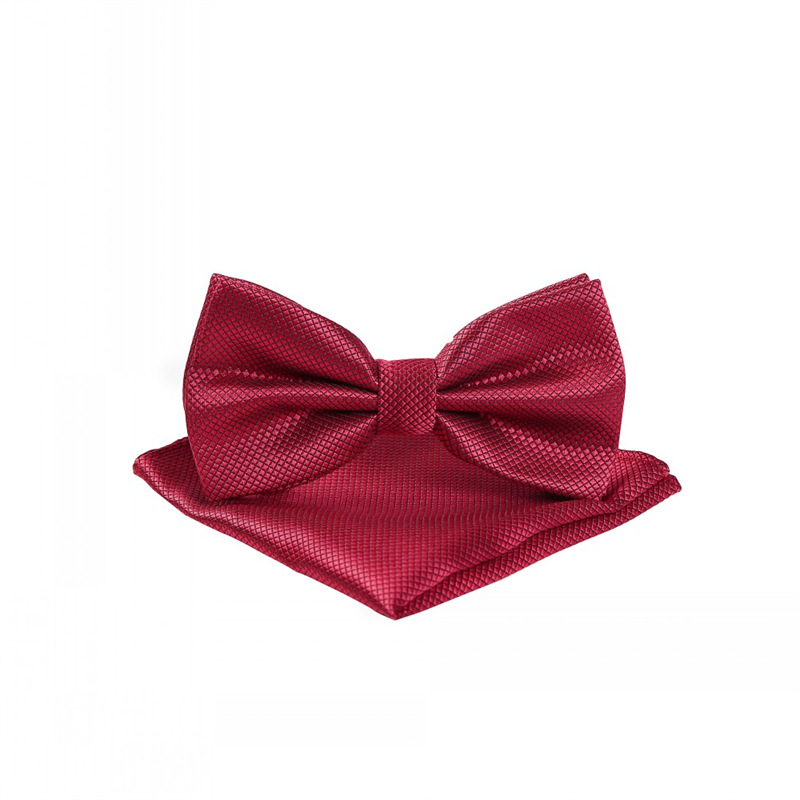 Nuevo color sólido moda simple vestido arco e-commerce fiesta boda color sólido cuadros finos pajarita pañuelo traje