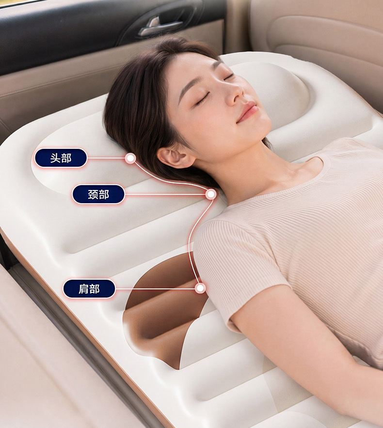 New Car Inflatable Bed, Foldable Air Mattress for Car Back Seat, Outdoor Travel Bed, Sleeping Essential, Camping Bed