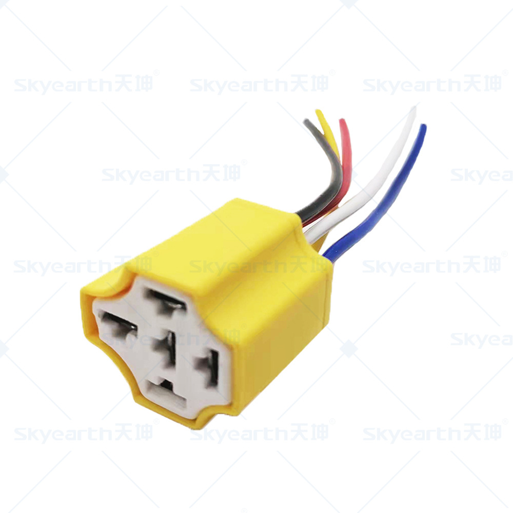 Base de relé, cable de cobre completo, enchufe de cinta de cerámica modificado 40A, enchufe de relé resistente a altas temperaturas de cinco enchufes