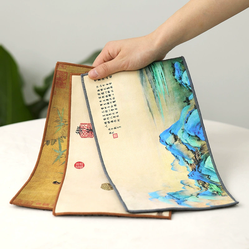 Замшевое полотенце для чая, впитывающее полотенце, полотенце для чайника в китайском стиле, коврик для чайного столика, специальная ткань для чайной церемонии, салфетка для чистки чайного сервиза