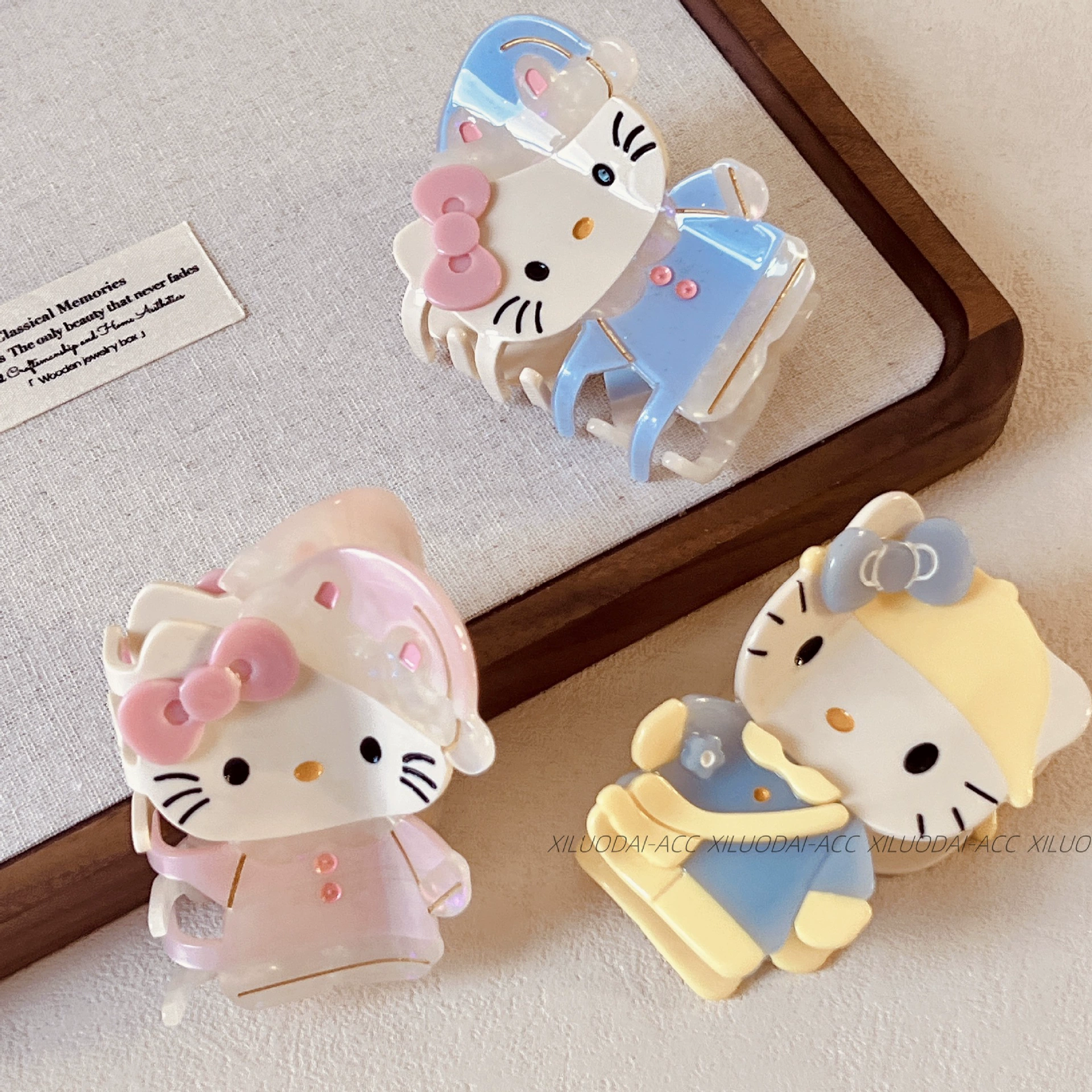 Hello Kitty, Hello Kitty, милая заколка-краб, мультяшная акула, аксессуар для волос, новая коллекция