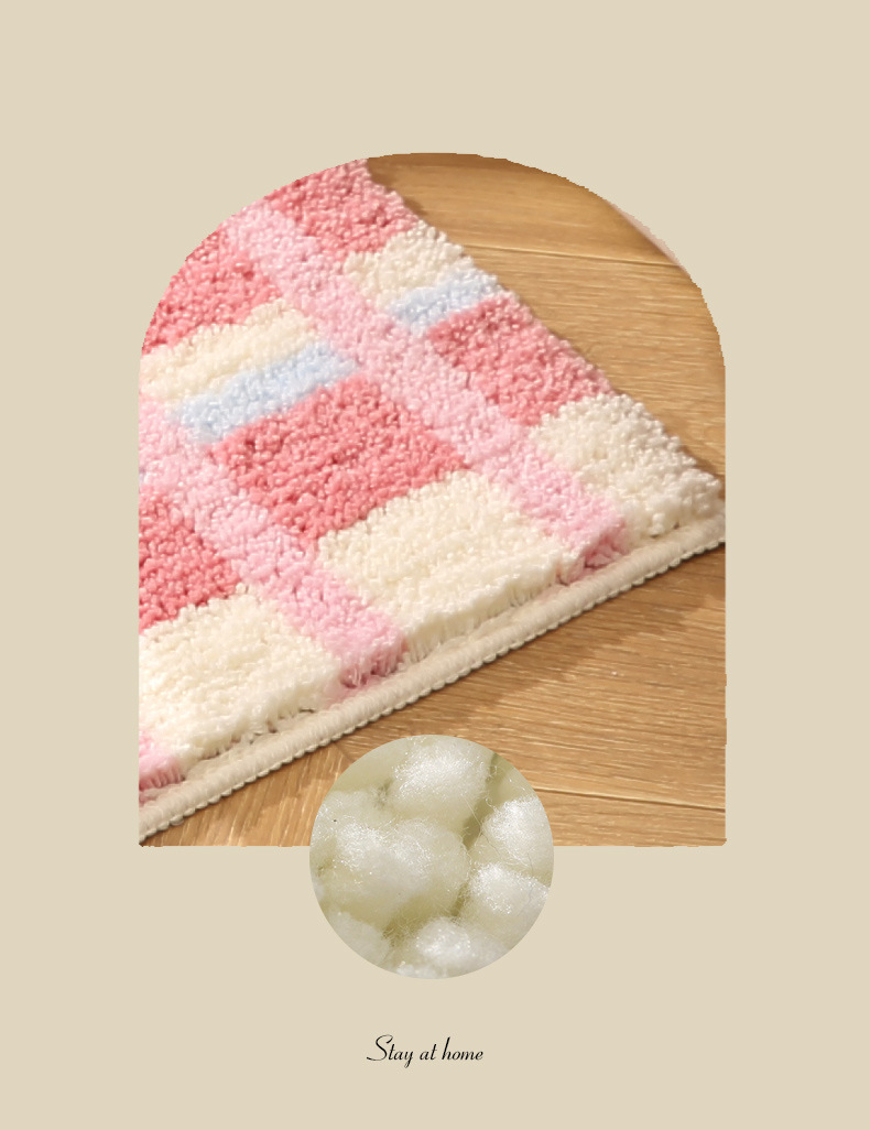 Absorbent Bathroom Mat Quick-dry Non-slip Flocked Carpet_voghion.com