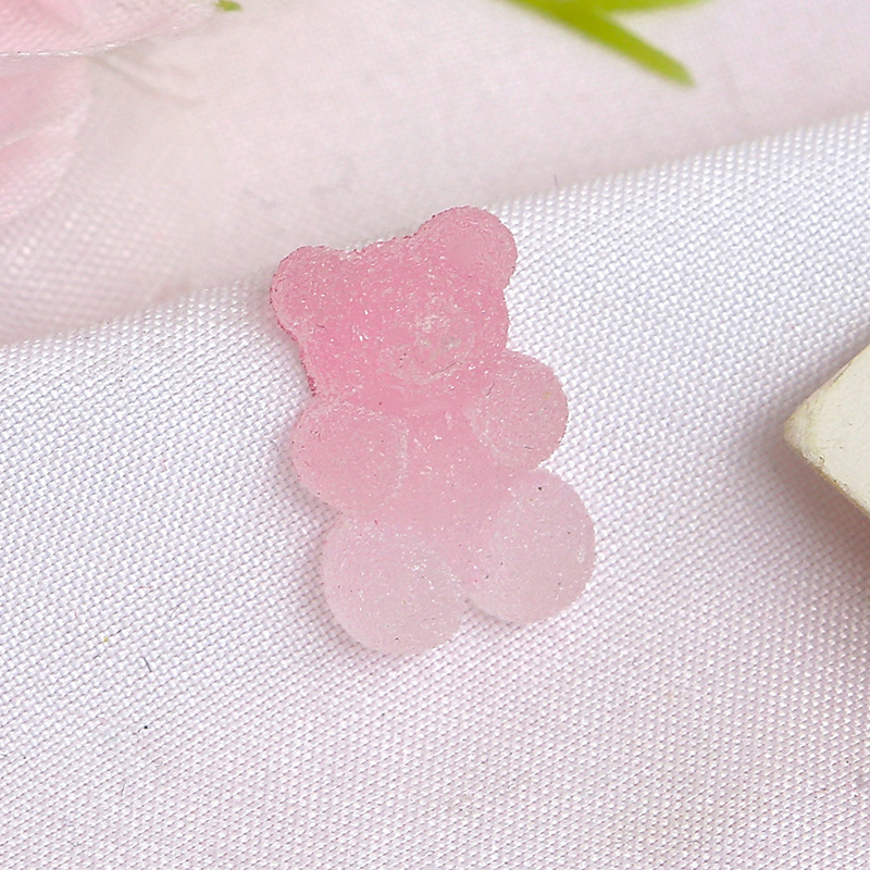 Nuevo gradiente luminoso resina esmerilado oso suave caramelo jalea DIY crema pegamento teléfono móvil Shell parche horquilla parche