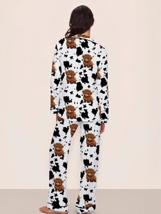 G 95011 Brown Cow Print Pajamas ţӡ��˯�� ���R�d�W���羳