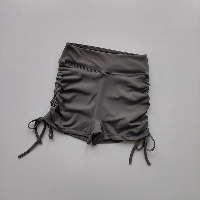 Shorts de yoga de verano hasta la rodilla, shorts de running ajustados con cordón y efecto segunda piel para mujer, shorts deportivos de fitness de cintura alta que realzan los glúteos y cubren las caderas.