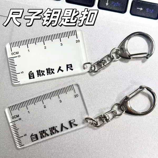 New self-deception ruler funny spoof props toy creative keychain boyfriend gift acrylic pendant batch