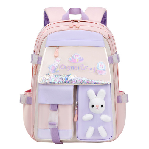 Wholesale school backpack for girls, suitable for grades 1-3-4-6, large capacity, refrigerator-style opening, children's backpack, lightweight and easy to carry for girls