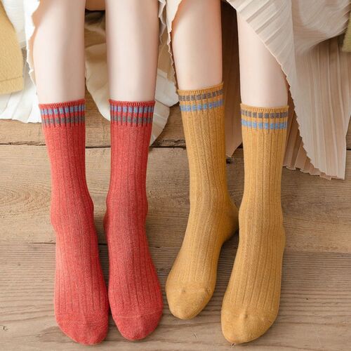 Socks for Women - Summer Korean Style Mid-Calf Socks, Autumn/Winter Version, Long Stack Socks, Japanese High-Calf Academic Style Women's Socks