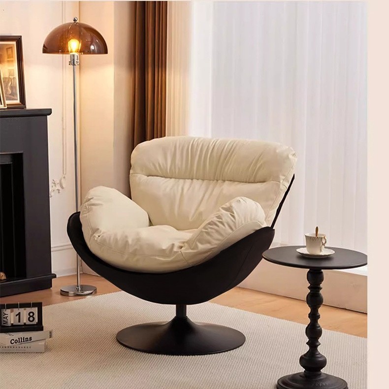 Silla de cáscara de huevo simple moderna sofá sala de estar hogar silla de diseño retro ocio sofá giratorio