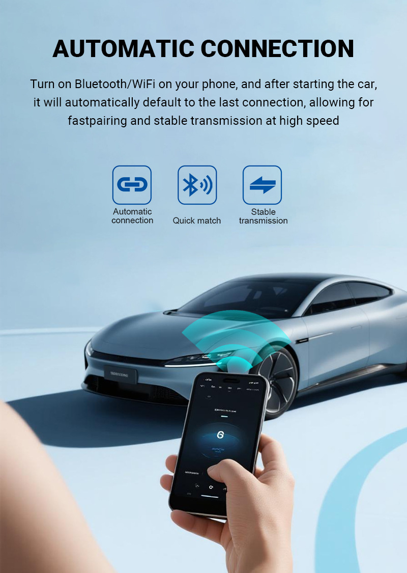 Xuda Car 5-in-1 Apple Carplay Adapter Wired to Wireless HDMI Output Car-Machine Interconnection Box