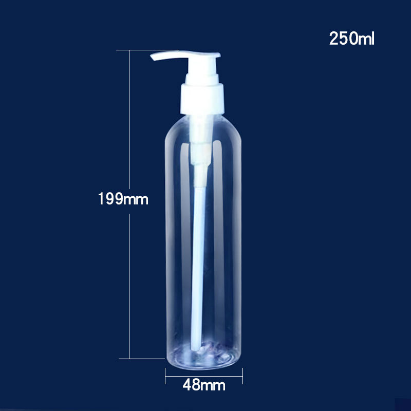 Botella de la bomba transparente para mascotas Botella de la prensa de la loción Botella de plástico transparente PET clip de la botella de la bomba de pico de pato botella dividida