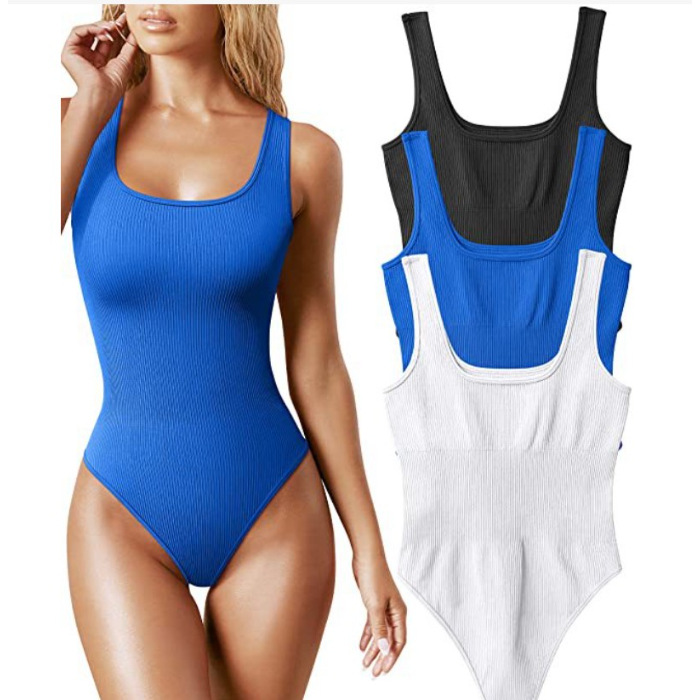 Europa y América transfronteriza comercio exterior amazon verano AliExpress mujeres U-cuello sin mangas chaleco apretado mono