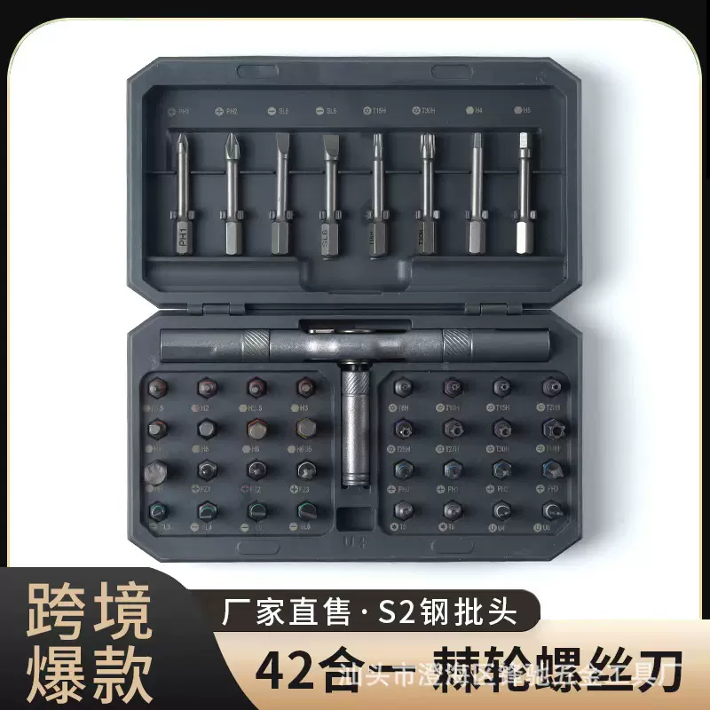 跨境新款多功能棘轮螺丝刀套装五金工具套手动扳手螺丝批改锥起子