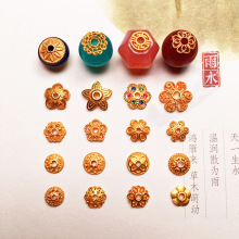 s925银镀金花托花帽隔片贴片手链手串配饰diy手工隔珠半成品