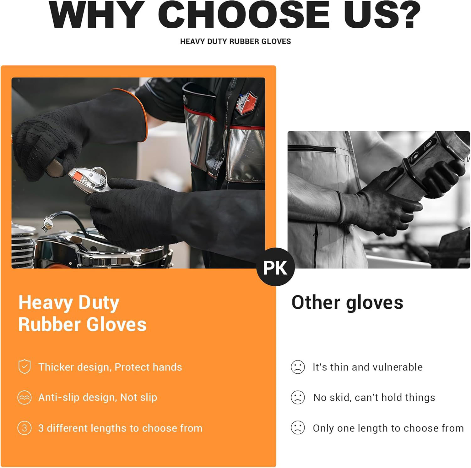 35CM guantes resistentes a ácidos y álcalis industriales de caucho arrugado industria química protección laboral anticorrosión espesado látex resistente al desgaste