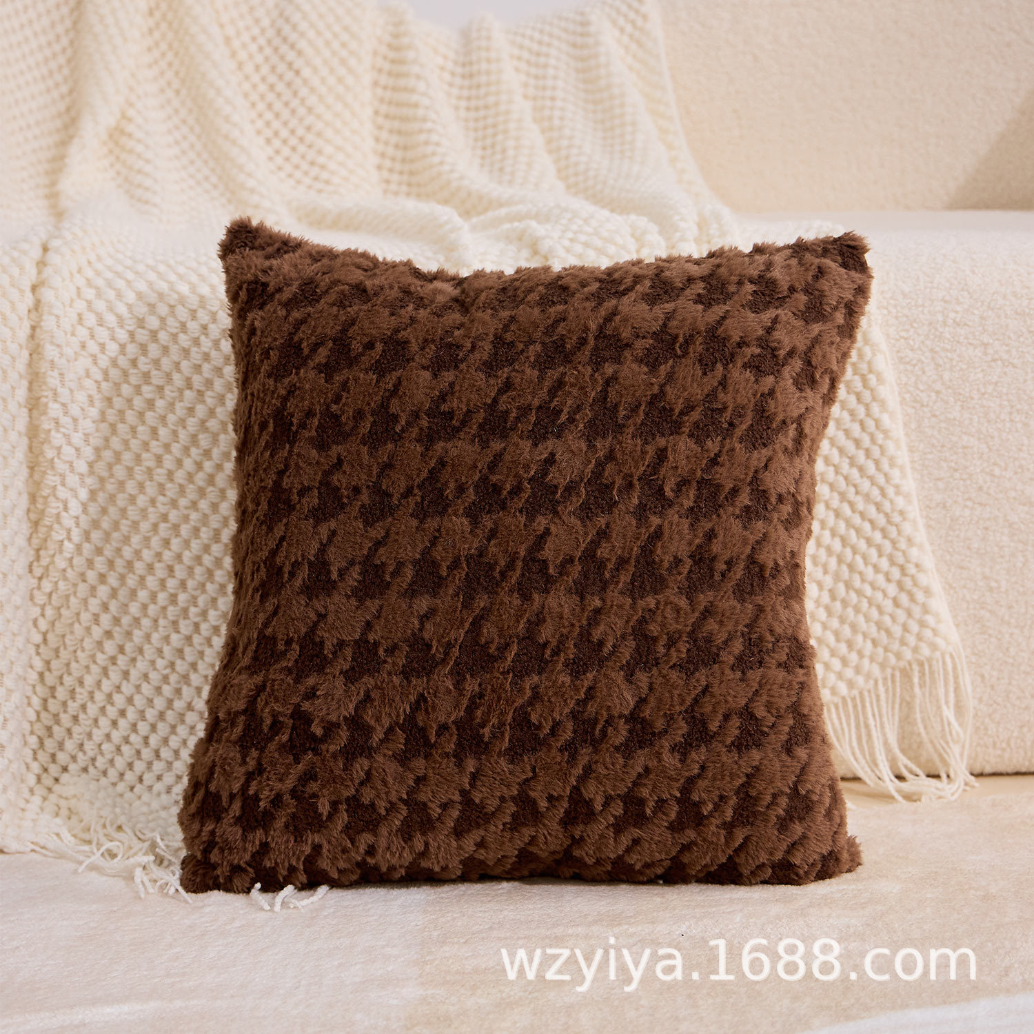 Mil almohadas nórdicas simples ins sala de estar sofá modelo jacquard retro almohada de decoración bordada