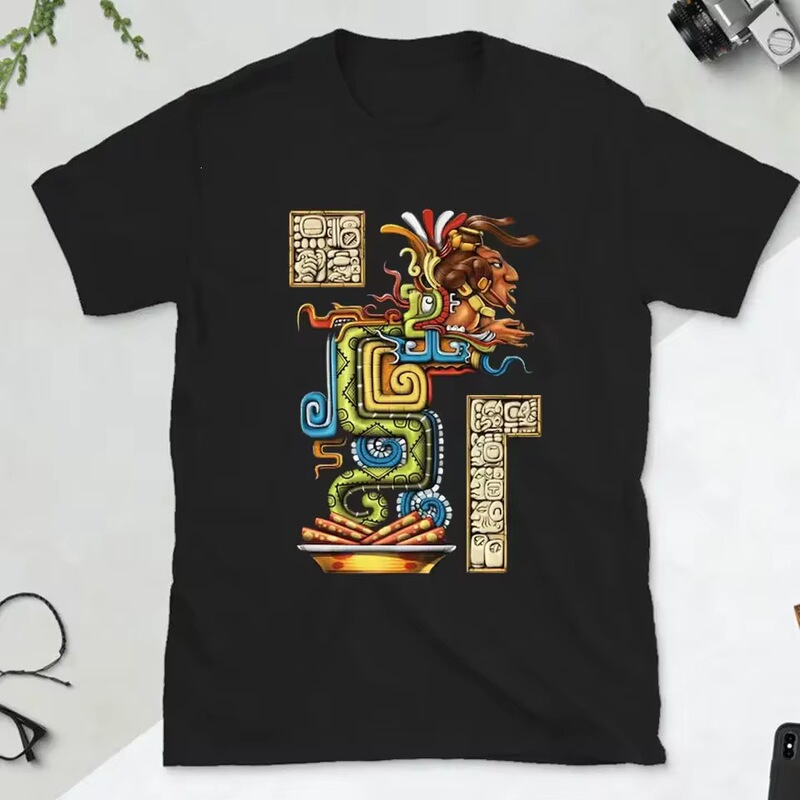 Mayan Feathered Serpent God T-Shirt Ancient Mayan Civilization Shirt Aztec Gods Cotton T-Shirt Mayan Apparel Aztec
