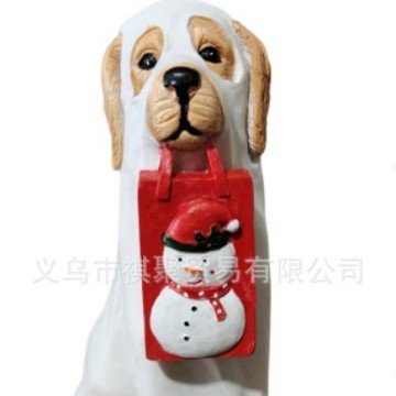 独立駅の子犬のカボチャのキャンディーの碗のクリスマスの置物のベランダの入り口は贈り物の樹脂の工芸品を保管します。|undefined