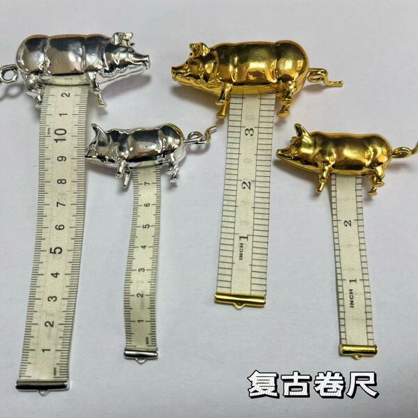 Cross-border hot style Antique Pig Mini Tape Measure retro mini…
