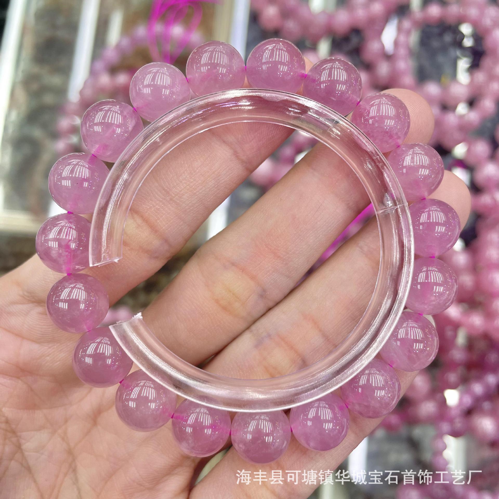 Natural Madagascar Rose Quartz Bracelet Single Circle Beaded Rose Crystal Bracelet Women's Jewelry Best Friend Gift Peach Blossom