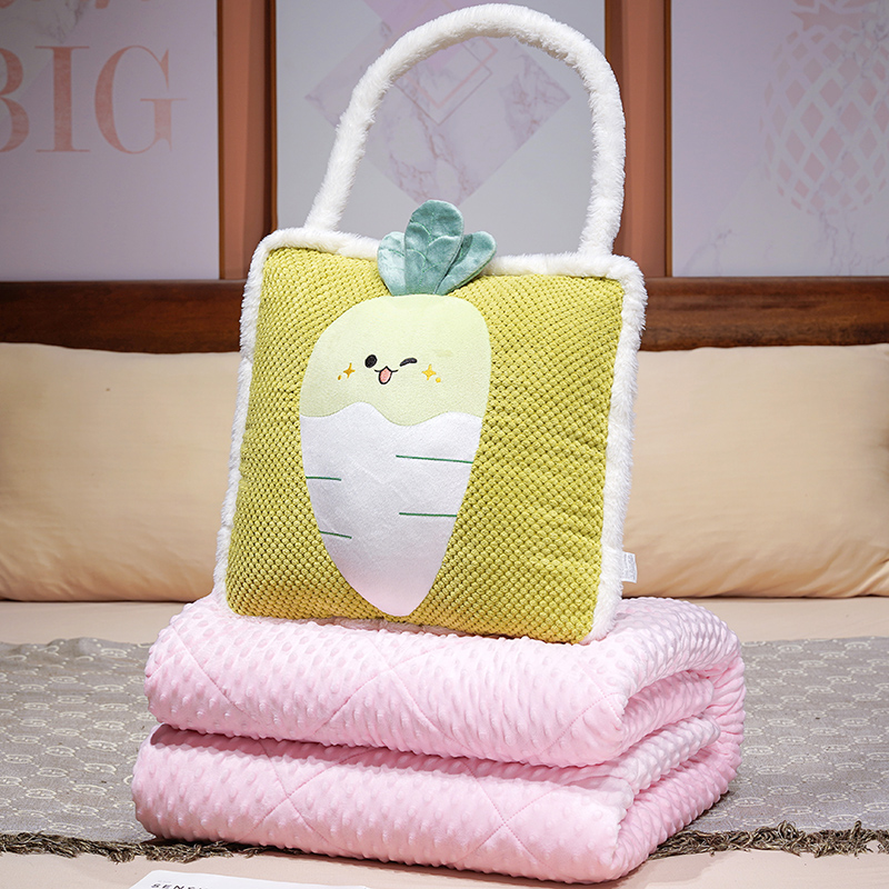 Cartoon Fruit Pillow colcha otoño invierno verano peluche caliente oficina de gran capacidad siesta cojín multipropósito colcha de aire acondicionado