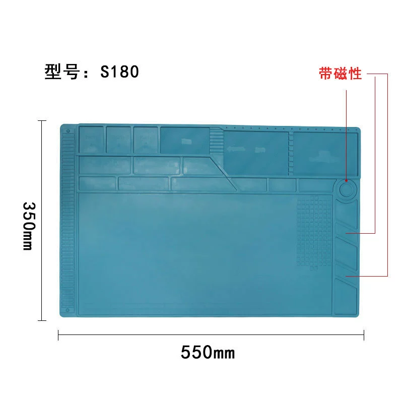 Мат для ремонта мобильных телефонов, антикоррозийный, термостойкий, для паяльной станции с термофеном, с магнитным креплением для ремонта микросхем, силиконовый изоляционный коврик
