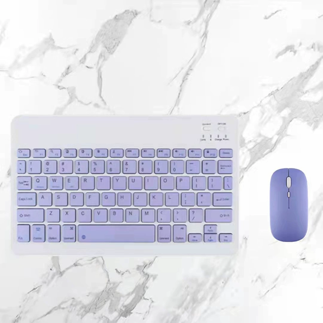 Silent Bluetooth Keyboard and Mouse Set, ultra-thin wireless, mobile & tablet compatible, rechargeable