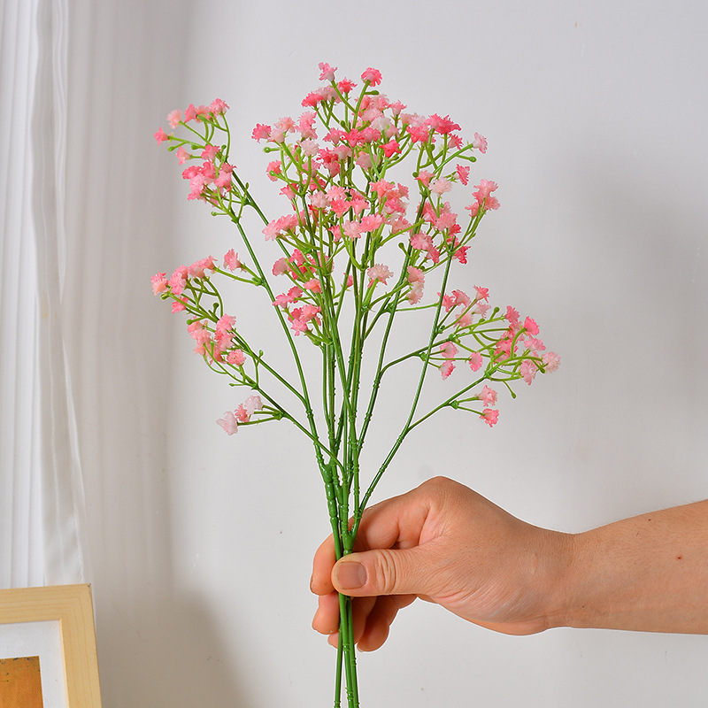 Cielo estrellado artificial 3 tenedor siente pegamento suave cielo estrellado decoración de la boda celebración de flores de plástico flor artificial ramo artificial