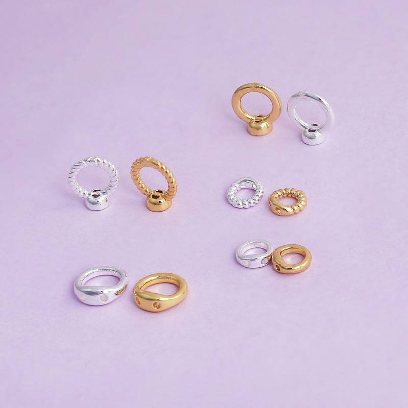 Wholesale Xizang Coil Caps 18K Real Gold Color-Preserving Closed Rings DIY Jewelry Bracelet Necklace Finishing Fixing Materials